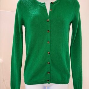 Boden 100% Cashmere Cardigan Sweater - Bright Kelly Green - US Size 4